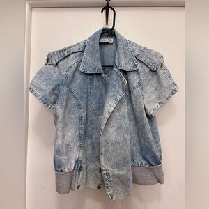 This is a vintage Pado California batwing acid wash denim jacket